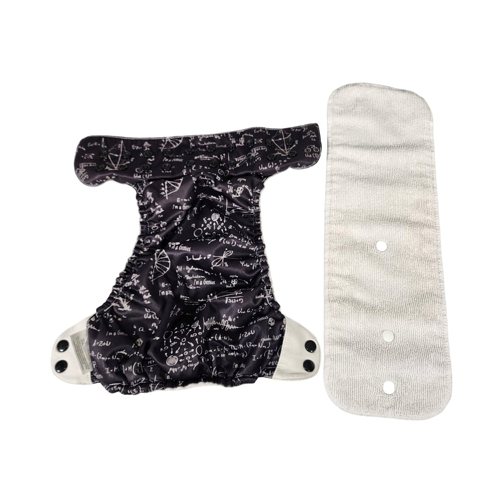 BumGenius Albert Science Math Physics Pocket Cloth Diaper with Insert Snap Rise - Picture 3 of 10
